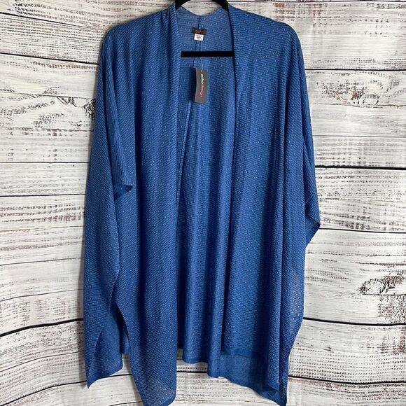 Echo Design Open Cardigan womens One Size light Beach Duster Travel blue NWT - Picture 4 of 9